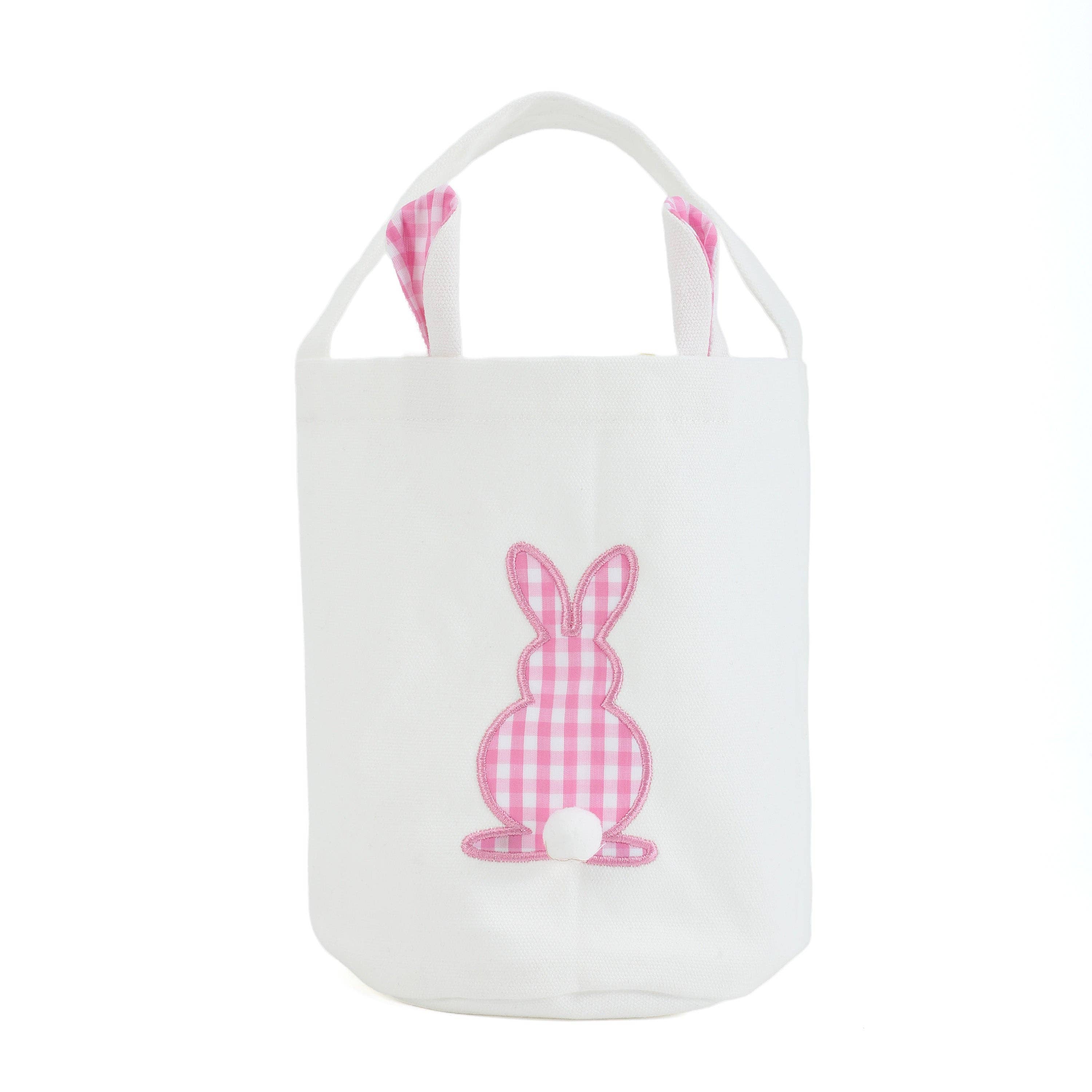 Pink Gingham Mini Easter Bunny Basket