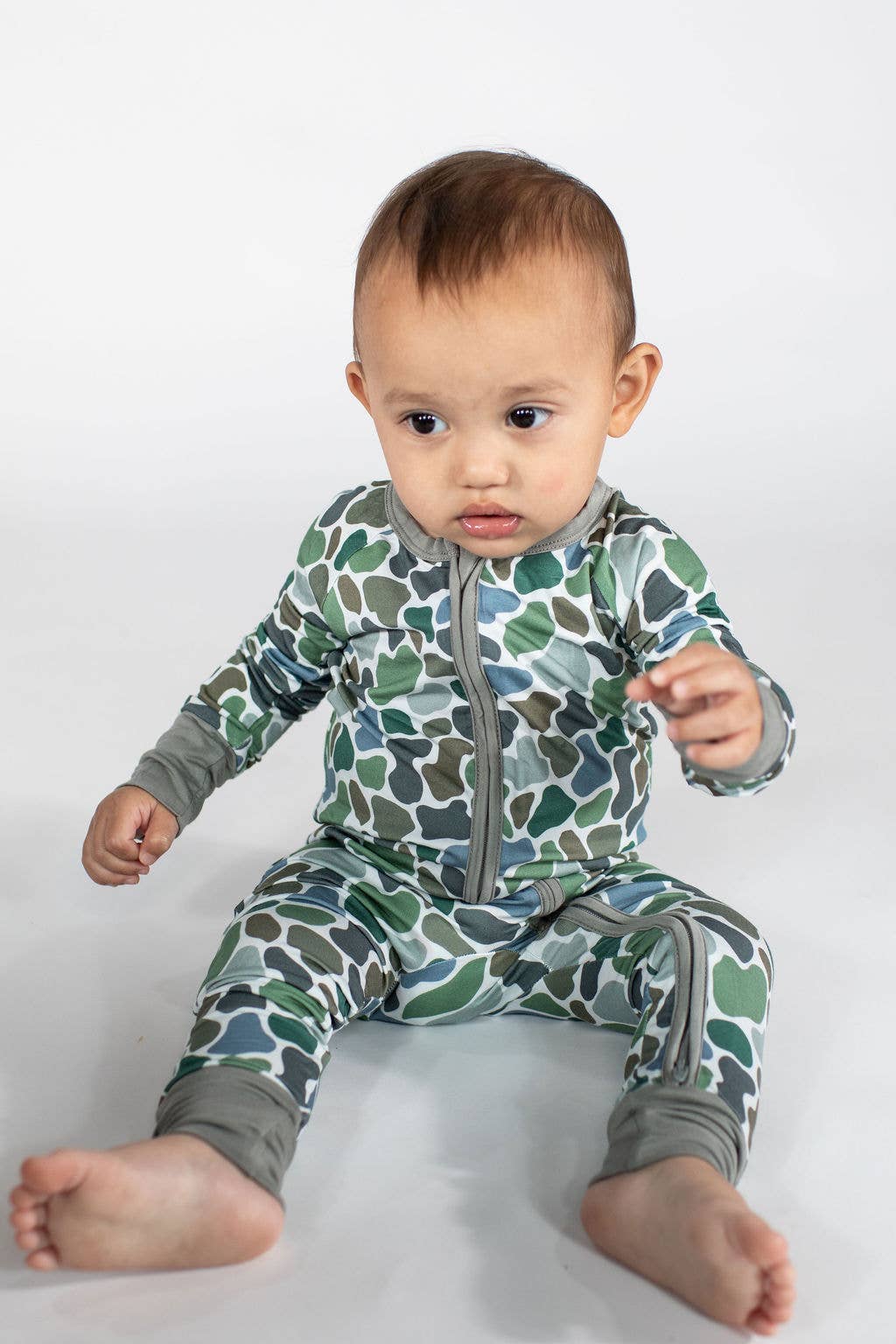 Pebble Camo Zip Convertible Romper