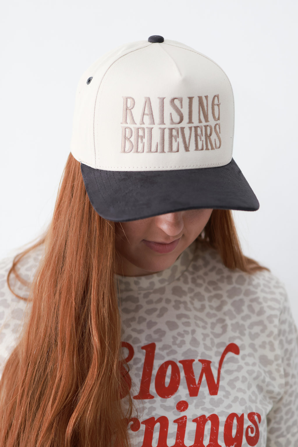 Raising Believers Suede Two-Tone Trucker Hat