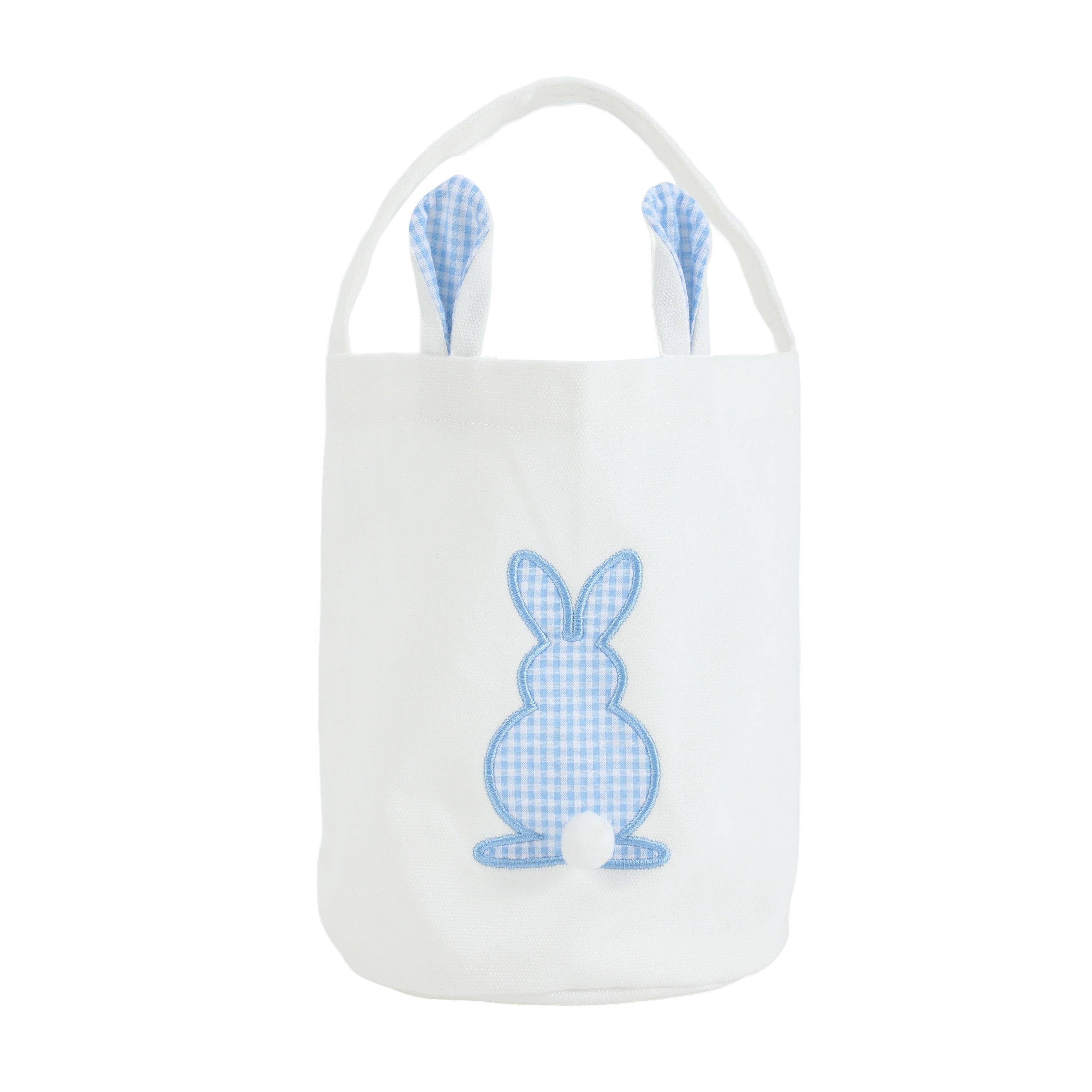 Blue Gingham Mini Easter Bunny Basket