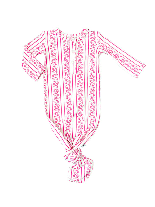 Pink floral bamboo knotted gown