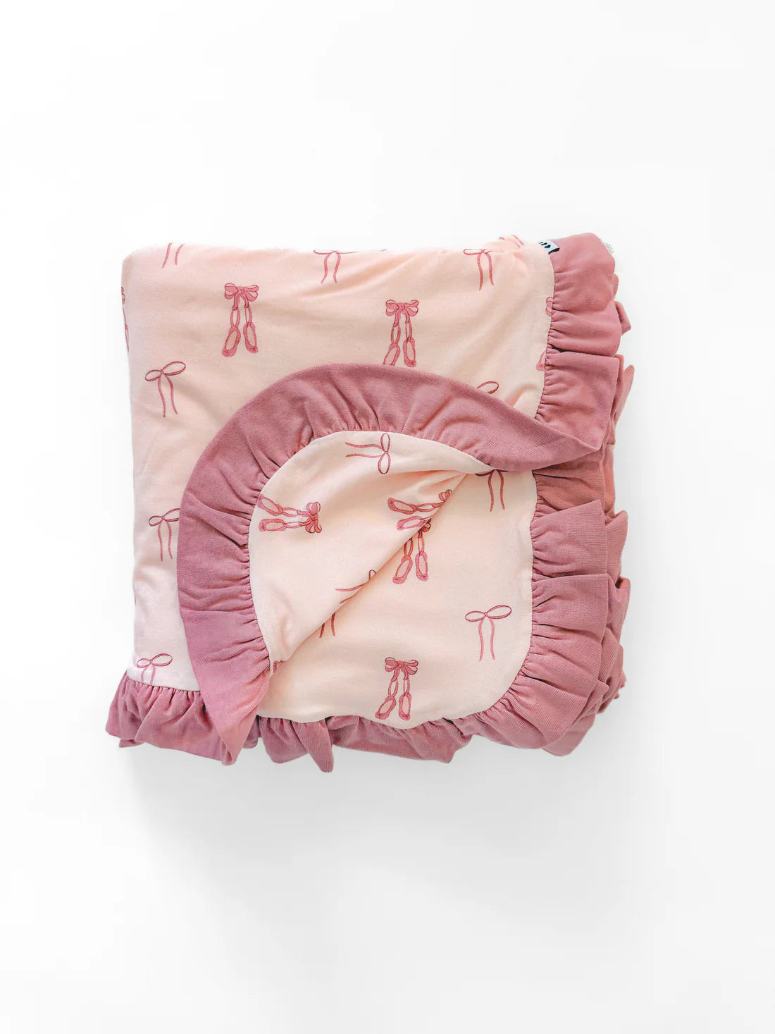 Pink ballet print bamboo baby blanket