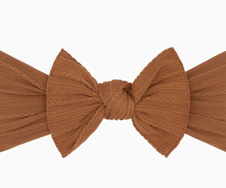Camel Cable Knit Knot Headband