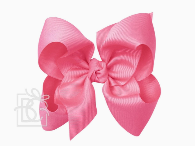 Hot Pink Clip Grosgrain Bow