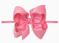 Pink hair bow on nylon