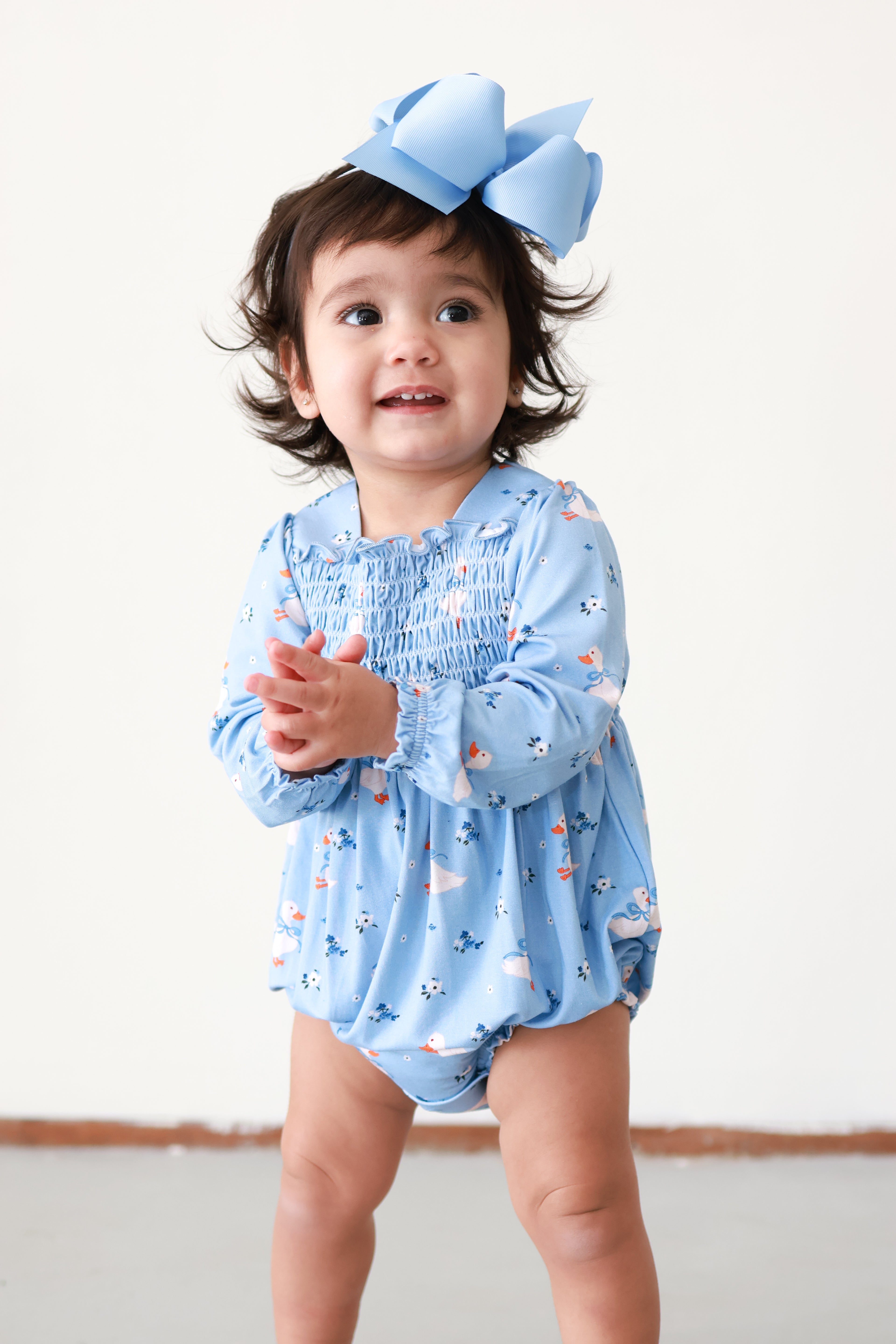 Duckling Daze Smocked Bubble Romper