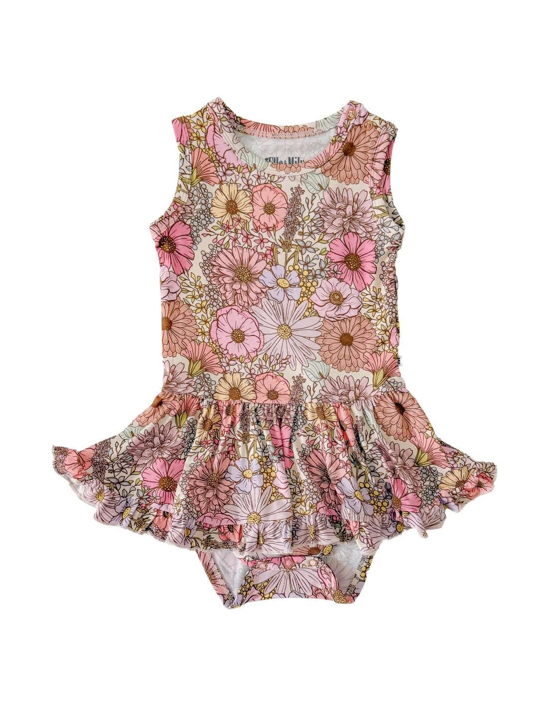 Floral-patterned bamboo baby twirl dress