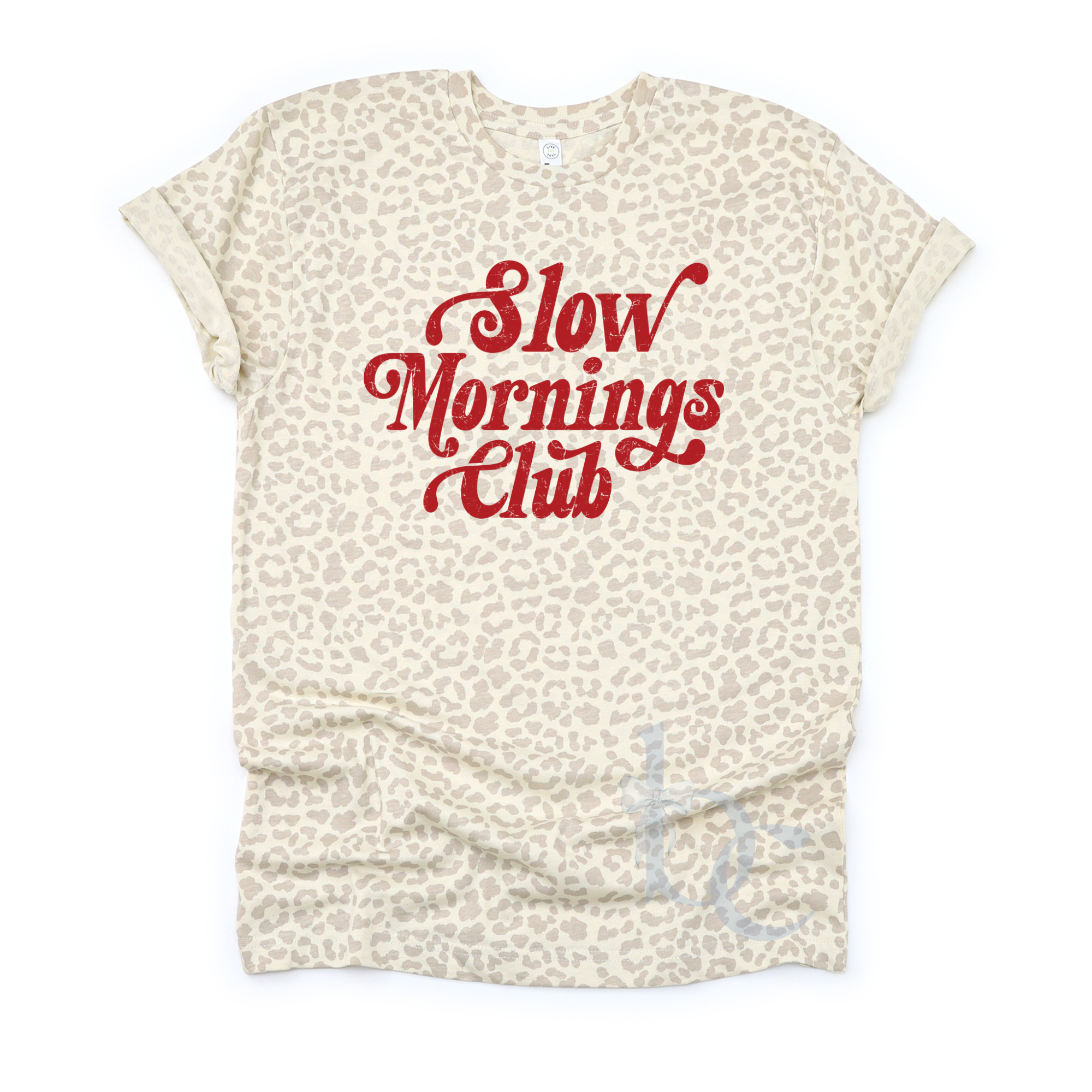 Slow Mornings Club Leopard Tee