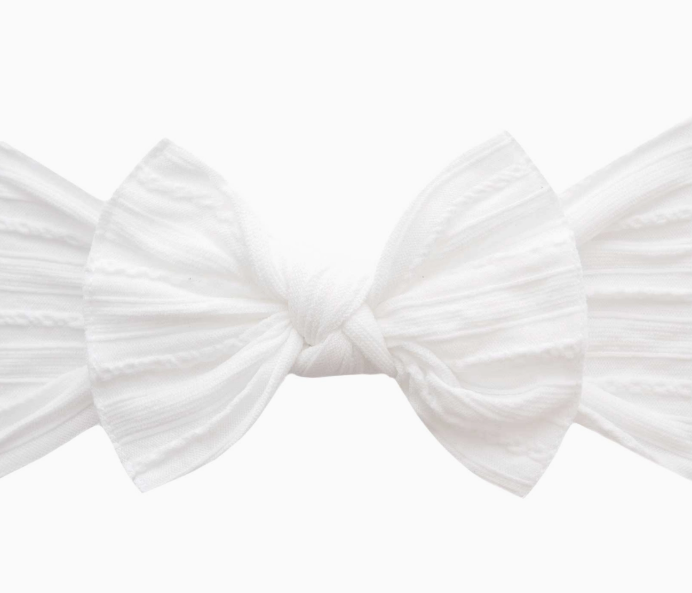 White Cable Knit Knot Headband