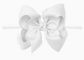 White Nylon Grosgrain Bow